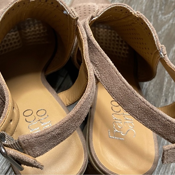 Franco Sarto Womens Brown Block Heel Peep Toe Size 7.5 Medium Harlet2 - Picture 10 of 16